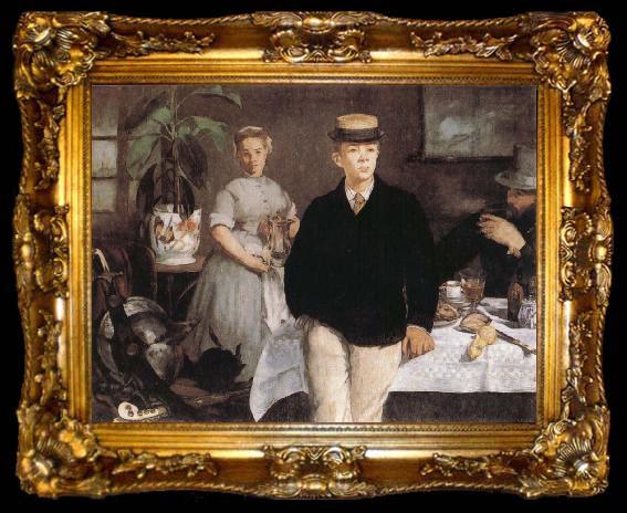 framed  Edouard Manet Louncheon in the Studio, ta009-2